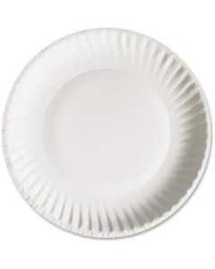AJM Packaging Green Label Paper Plates, 9in, White, 100 Plates Per Pack, Case Of 10 Packs