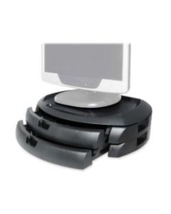 Kantek LCD Monitor Stand with Drawers - Flat Panel Display Type Supported13in Width - Black
