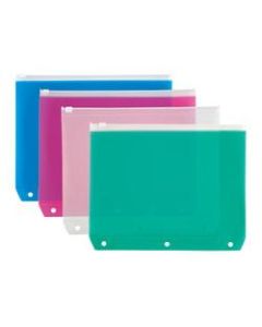 Office Depot Brand Transparent Binder Pocket, Large, 8 1/2in x 10 1/2in, Assorted Colors