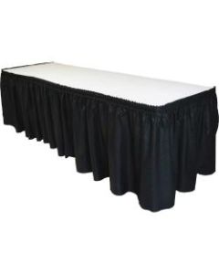Tablemate Disposable Tableskirt - 29in Length x 14 ft Width - Adhesive Backing - Linen - Black - 1 Each
