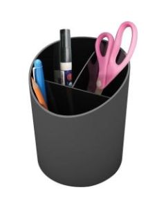 Deflecto Sustainable Office Recycled Large Pencil Cup - 5.6in x 4.4in x 4.4in - 1 Each - Black
