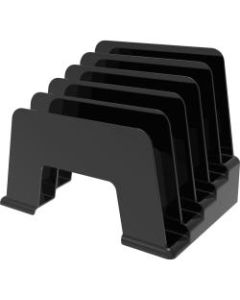 deflecto Small Incline Sorter - 5 Compartment(s) - 6in Height x 8in Width x 5.5in Depth - Desktop - Recycled - Black - Plastic - 1Each