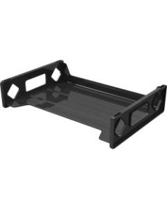 Deflecto Sustainable Office Stackable Desk Tray - 2.8in Height x 13in Width x 9in Depth - Desktop - Durable, Stackable - 30% - Black - Plastic - 1 Each