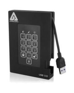 Apricorn Aegis Padlock A25-3PL256-500F 500 GB Portable Rugged Hard Drive - 2.5in External - Black - USB 3.0 - 5400rpm - 3 Year Warranty