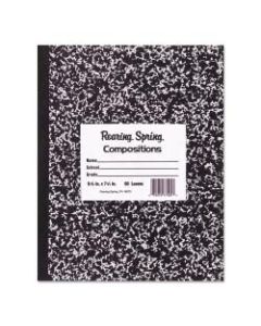 Roaring Spring Unruled Hard Cover Composition Book, 9.75in x 7.5in 50 Sheets, Black Marble Cover - 50 Sheets - 100 Pages - Plain - Sewn/Tapebound - 15 lb Basis Weight - 56 g/m2 Grammage - 9 3/4in x 7 1/2in - 0.25in x 7.5in9.8in - White Paper - 1Each