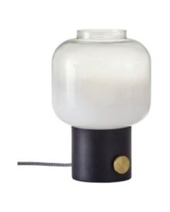 Adesso Lewis Table Lamp, 12inH, White Shade/Matte-Black Base