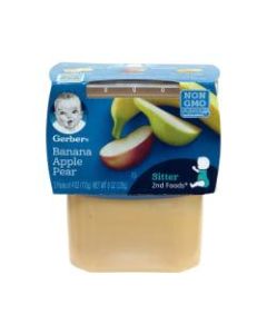 Gerber 2nd Foods Banana Apple Pear Baby Food, 4 Oz, 2 Tubs Per Pack, Box Of 8 Packs