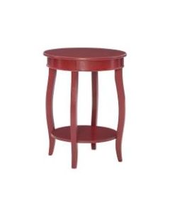 Powell Nora Round Side Table With Shelf, 24in x 18in, Red
