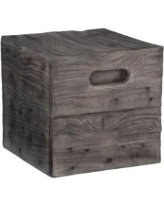 Powell Munroe Crate Side Table, 17in x 18in, Gray