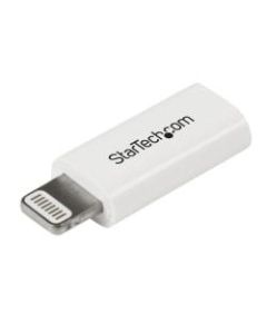 StarTech.com White Apple 8-pin Lightning Connector to Micro USB Adapter for iPhone / iPod / iPad