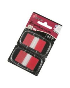 SKILCRAFT 70% Recycled Color Self-Stick Flags, 1in x 1 3/4in, Red, 50 Flags Per Pad, Pack Of 2 (AbilityOne 7510-01-315-2019)
