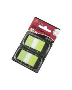 SKILCRAFT 70% Recycled Self-Stick Marker Flags,1in x 1 3/4in, Bright Green, 50 Flags Per Pad, Pack Of 2 (AbilityOne 7510-01-399-1152)