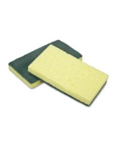 SKILCRAFT Heavy-Duty Scrubber Sponges, 6 1/2in x 3 1/2in, Green/Yellow, Pack Of 3