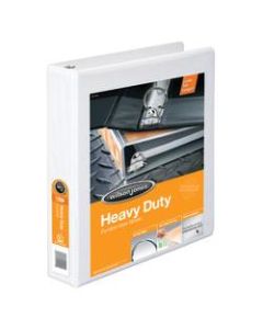 Wilson Jones Heavy-Duty View 3-Ring Binder, 1 1/2in Round Rings, 52% Recycled, White