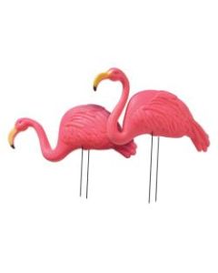Amscan Summer Luau Flamingo Yard Stakes, 21inH x 17inW x 2inD, Pink, Pack Of 2 Stakes