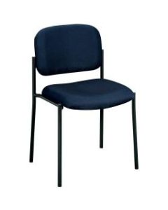 HON Fabric Stacking Guest Chair With Leg Base, Black/Navy Blue