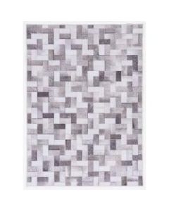 Linon Home Decor Products Bingham Area Rug, 6ft 7in x 9ft 7in, Sawyer, Gray/Ivory