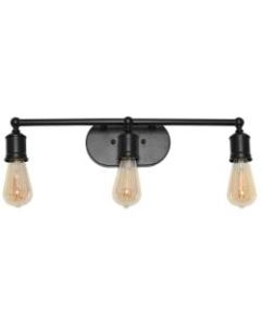 Lalia Home 3-Light Industrial Vanity Light, 3-3/4inW, Black