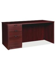 Lorell Prominence 2.0 Left Pedestal Desk, 60inW x 30inD, Mahogany