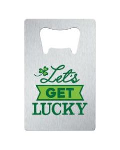 Amscan St. Patricks Day Bottle Openers, 3-1/4inH x 2inW x 1/4inD, Silver, Pack Of 7 Bottle Openers