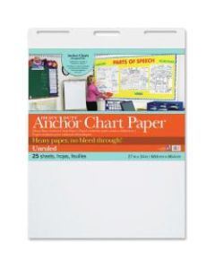 Pacon Heavy-duty Anchor Chart Paper, 27in x 34in, White, 25 Sheets Per Pack, Carton Of 4 Packs