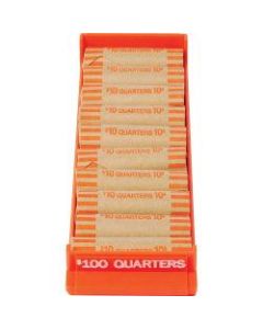 MMF Industries Porta-Count System Coin Trays Quarters-$100.00, Orange