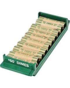 MMF Industries Porta-Count System Coin Trays, Dimes-$50.00, Green