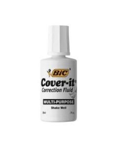 BIC Cover-It Correction Fluid, 20 mL, White, Pack Of 12