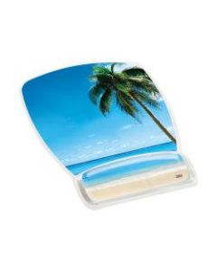 3M Precise Micro-Texture Mousing Surface With Gel Wrist Rest, Beach Theme
