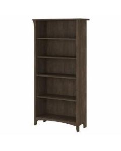 Bush Furniture Salinas 5-Shelf Bookcase, Ash Brown, Standard Delivery