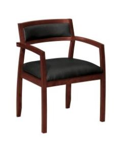 HON VL852 Bonded Leather Guest Chair, Black/Mahogany