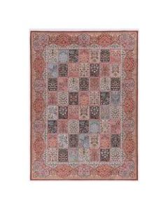 Linon Innova Area Rug, 26inH x 38inW, Cena Red/Ivory