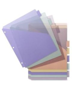 Business Source Pocket Index Dividers - 8 Print-on Tab(s) - 8.5in Divider Width x 11in Divider Length - Letter - Plastic Divider - Multicolor Tab(s) - 8 / Set