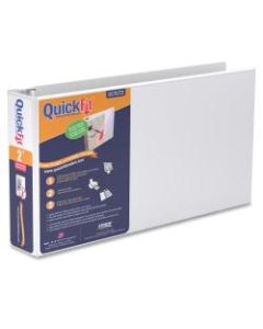 QuickFit Landscape 3-Ring Binder, 1in Round Rings, White