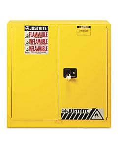 Yellow Safety Cabinets for Flammables, Manual-Closing Cabinet, 35 in, 30 Gallon