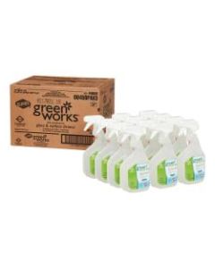 Green Works Natural Glass/Surface Cleaner, Original Scent, 32 Oz Bottle, Box Of 12