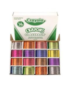 Crayola Classpack Standard Crayons, 16 Assorted Colors, Pack Of 800 Crayons