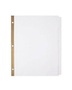 Office Depot Brand 20% Recycled Erasable Big Tab Dividers, 5-Tab, White