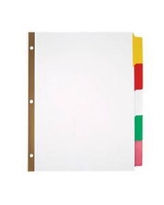 Office Depot Brand Erasable Big Tab Dividers, 5-Tab, Multicolor Colors