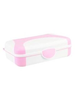Office Depot Brand Overmolded Web Pencil Box, 2-3/4inH x 5-1/4inW x 8inD, Pink/White