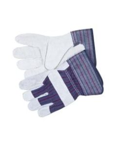 Memphis Split Leather Palm Gloves, Gray, Medium