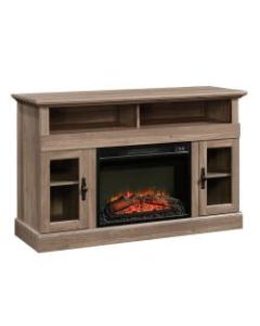 Sauder Barrister Lane Media Credenza Fireplace for 60in TVs, Salt Oak