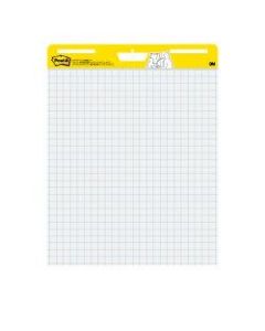 Post-it Super Sticky Easel Pads, 1in Grid Lines, 25in x 30in, White, Pack Of 2 Pads