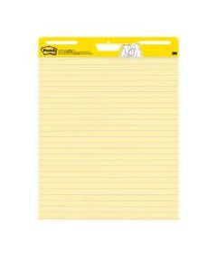 Post-it Super Sticky Easel Pads, Lined, 25in x 30in, Yellow/Blue, Pack Of 2 Pads