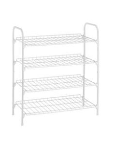 Honey-can-do SHO-01172 4-Tier Closet Storage Shelf, White - 4 Tier(s) - 27.6in Height x 11.8in Width24.8in Length - Sturdy, Rust Proof, Durable, Stackable, Heavy Duty, Adjustable Shelf - White - Steel, Metal