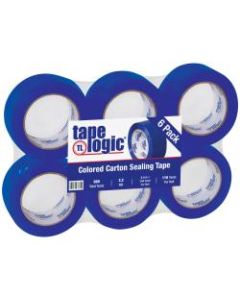 Tape Logic Carton-Sealing Tape, 3in Core, 2in x 110 Yd., Blue, Pack Of 6