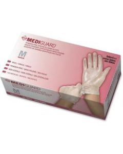 Medline MediGuard Vinyl Non-sterile Exam Gloves - Medium Size - Vinyl - Clear - Powder-free, Ambidextrous, Latex-free, Durable, Beaded Cuff - For Multipurpose, Laboratory Application - 150 / Box