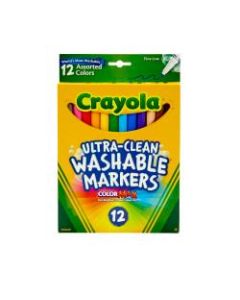 Crayola Washable Markers, Thin Line, Assorted Classic Colors, Box Of 12
