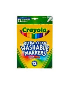 Crayola Washable Markers, Thin Line, Assorted Classic Colors, Box Of 12