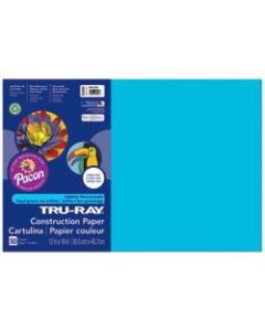 Tru-Ray Construction Paper, 12in x 18in, 50% Recycled, Atomic Blue, Pack Of 50
